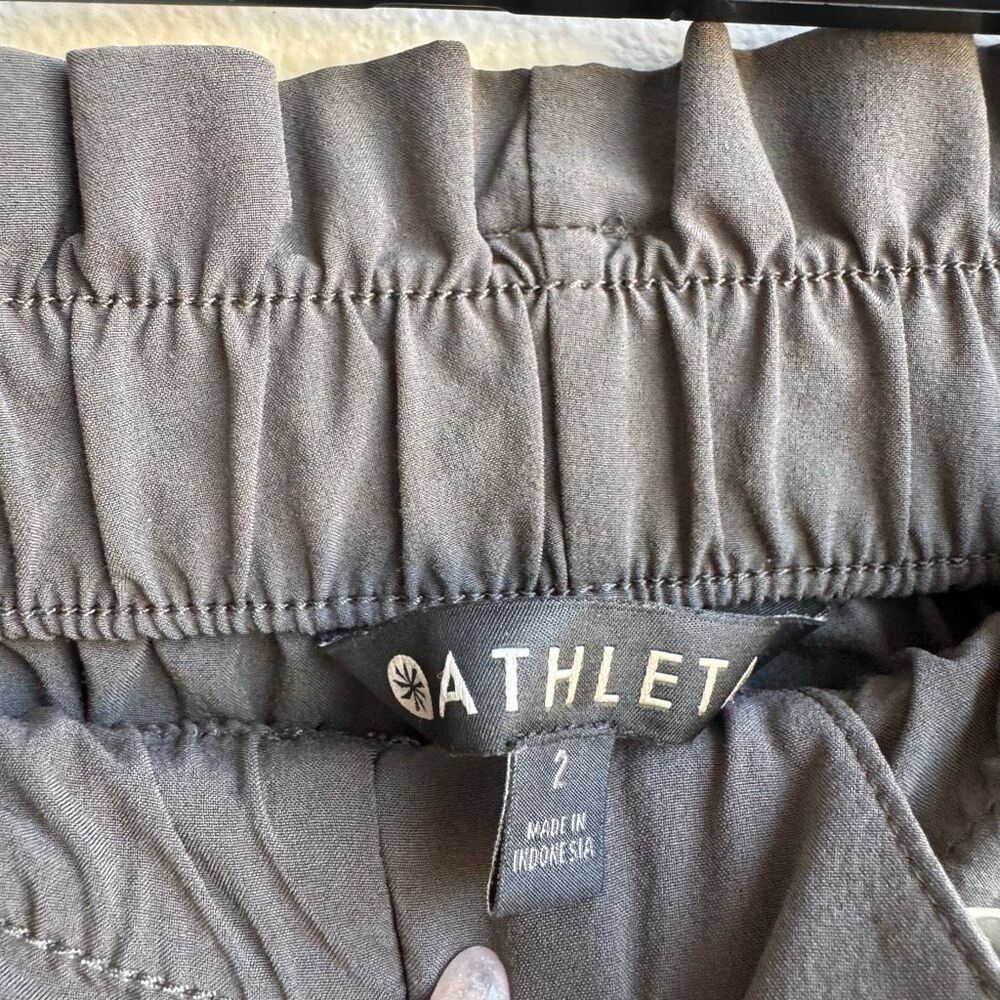 Athleta Skyline Pants Womens Size 2 XS Gray Grey Elastic Waist Stretch Belted - Picture 6 of 10